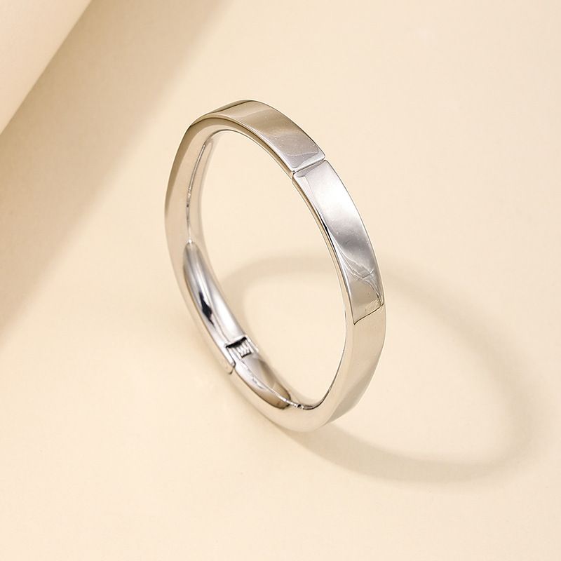 Einfache High-End-Vielseitig Schmuck Runde Glatte Plain Ring Temperament Ins Stil Offene Damen Armband_voghion.com
