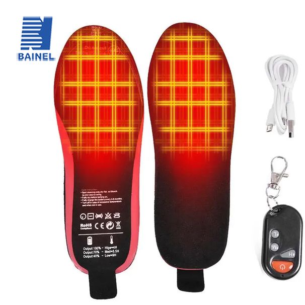 Solette riscaldanti elettriche per l'inverno 2100Mah Soletta riscaldata con telecomando ricaricabile da campeggio Scaldapiedi caldo Può tagliare il cuscinetto delle scarpe_voghion.com