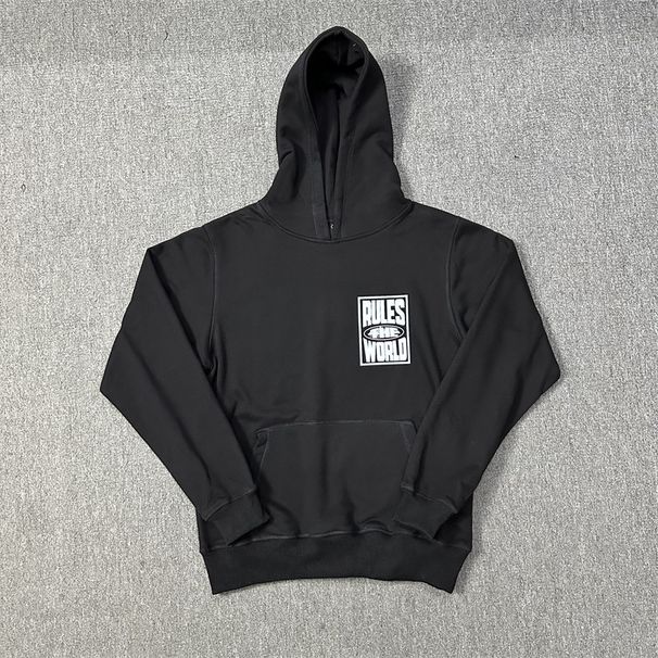 Trendy Graffiti Letter Print Set Fleece Loose Hoodie Jogginghose für Männer_voghion.com