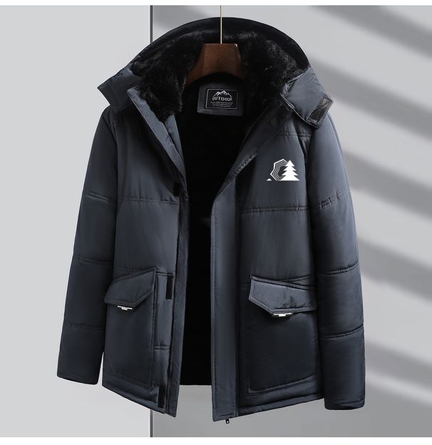 Neue Bekleidung 2025: Daunenjacke für Herren mit dickem Wollfutter für Wärme und modischen Trend, kurze Baumwolljacke mit Kapuze_voghion.com