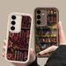 Flowery Bookshelf Painting Soft Case For Samsung Galaxy A55 A54 A53 A35 A14 A15 A16 A26 A36 A56 5G S24 S22 S25 Ultra S23FE Cover_voghion.com