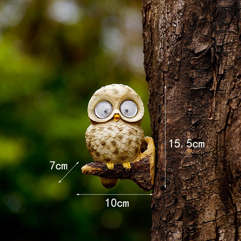 [Special Offer] Glowing Owl Solar Light Ornament Hanging Garden Decoration Resin Craft_voghion.com