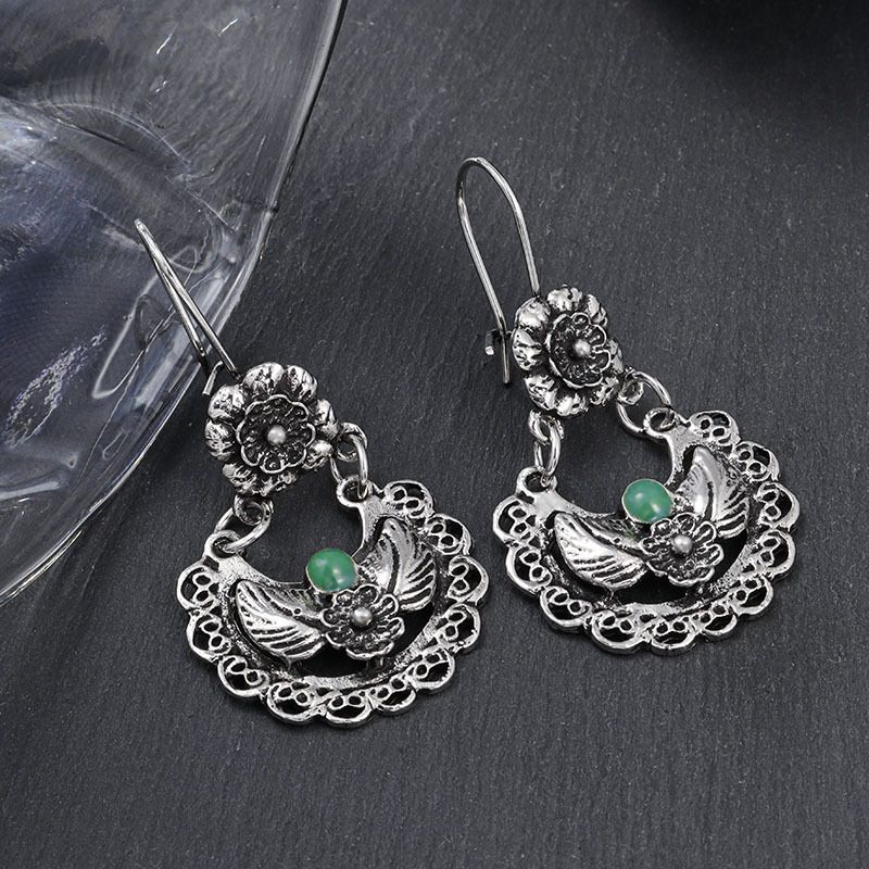 Logrui New Europea Ad America Bohemia Retro Hollow Flower Aciet Silver Ethic Style Persoality Earrigs For_voghion.com