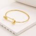 Semplice braccialetto rotondo aperto alla moda, braccialetto elastico regolabile per donna_voghion.com