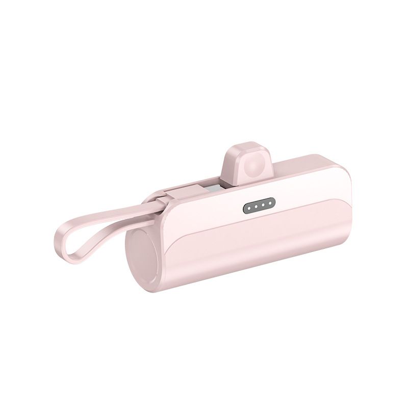 5000mAh Mini Portable Power Bank With Built-in Cable, Compact & Lightweight, Compatible With IPhone & Huawei, Custom Logo Option_voghion.com