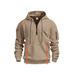 Men's Zip-Up Hooded Sweatshirt – Slim-Fit Sporty Pullover With Functional Pockets For Casual & Active Wear_voghion.com