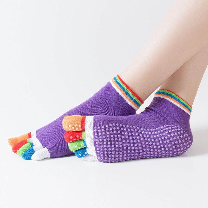 Five Finger Yoga Anti Slip Professional Women's Spring, Autumn, And Winter Mid Tube Dance Pilates Indoor Training Socks_voghion.com