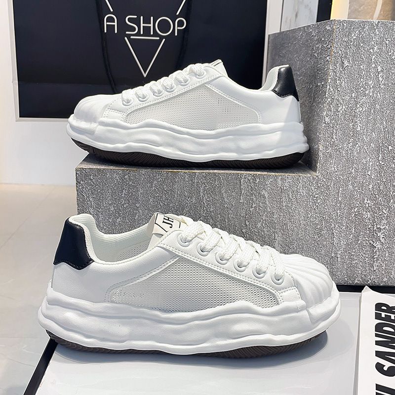 Scarpe sportive casual bianche traspiranti versatili estive per bambini con punta a conchiglia_voghion.com