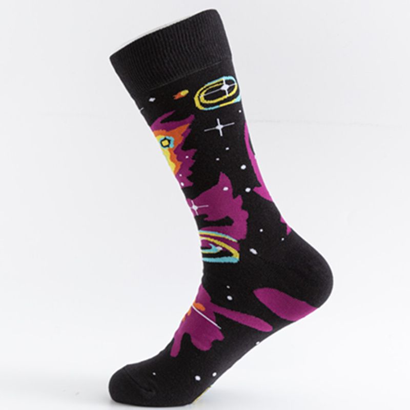 Calcetines de hombre Calcetines coloridos de marea en calcetines altos de algodón calcetines de tendencia de personalidad de patrón múltiple para hombres_voghion.com
