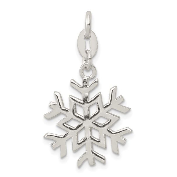 Sterling Silver Polished Snowflake Charm_voghion.com