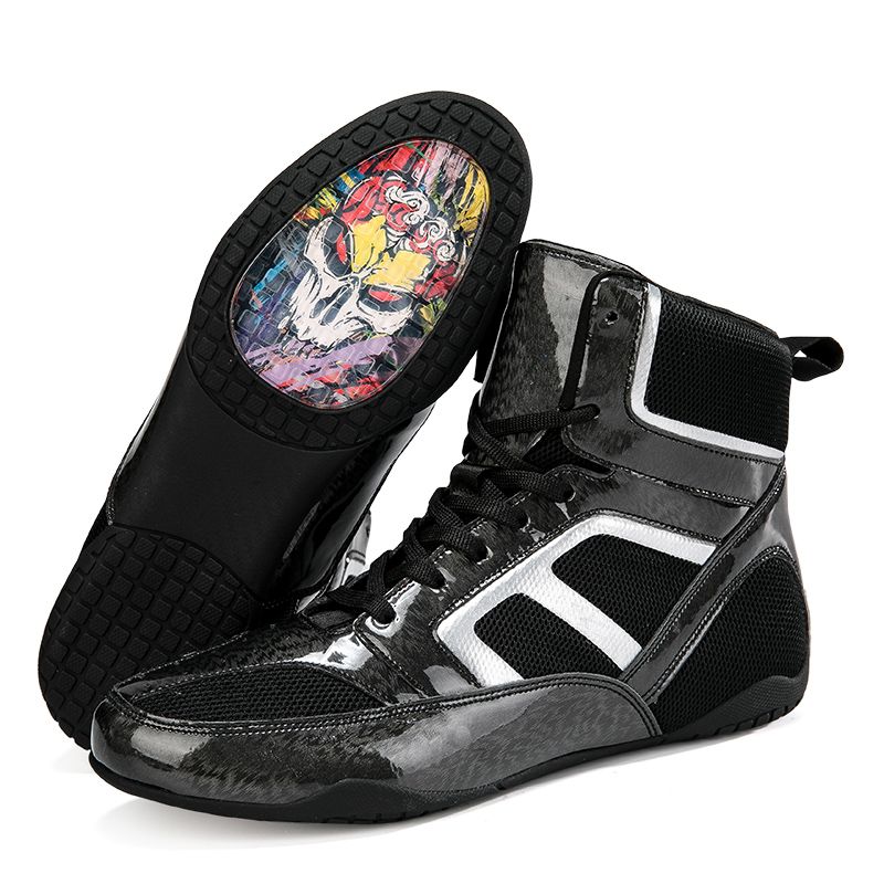 Fighting men's Sanda high top combat boxing training anti slip wrestling shoes, women's long boots, Muay Thai shoes_voghion.com