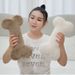 Bone Shaped Large Premium Plush Pillow For Dogs And Cats With Soft Short Plush Fabric In Caramel Almond And Creamy White Colors Comfort For Cozy_voghion.com