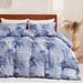 Blue Ink Geometric Abstract Quilt Cover Home Textile Bedding Three Piece Set_voghion.com