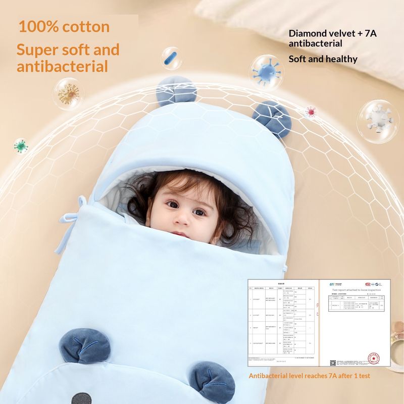 ToyPulse Sleeping Bag Spring Newborn Baby Swaddle Anti-Startle Thickened Pure Cotton Autumn And Winter Anti-Kick Blanket_voghion.com