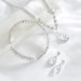 Set di gioielli da sposa con collana, orecchini e bracciale a goccia in zircone con diamanti pieni._voghion.com