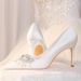 Scarpe da sposa francesi nuove 2025 con cristalli bianchi da donna Duanxiu e abito da sposa sottile non stanco con tacchi alti_voghion.com