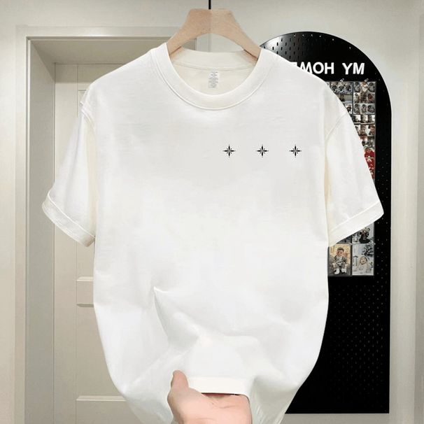 Ανδρικά ρούχα κοντομάνικα μπλουζάκια Μαλακό πολυχρηστικό μπλουζάκι ελαφρύ πολυτελές μοντέρνο κοντό μανίκι στρογγυλό λαιμό_voghion.com