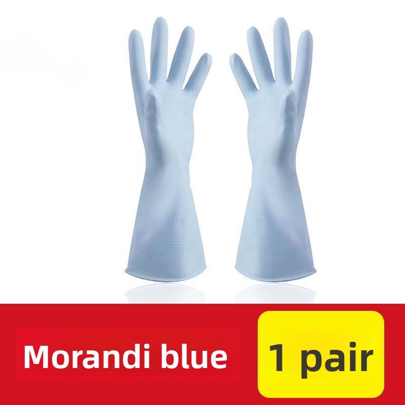 Nitrile Dishwashing Kitchen Durable Thickened Cleaning Laundry Household Rubber Gloves Fleece Lined Waterproof_voghion.com