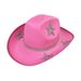 Chapeau de cowboy à cinq branches avec strass roses et bande de diamants_voghion.com