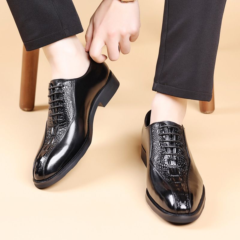 Herren Business Kleid Lederschuhe Leder Alligator Print Bräutigam Hochzeitsschuhe Herrenschuhe_voghion.com