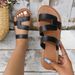 Women's fashion beach flip-flops Roman plus-size flat slippers_voghion.com