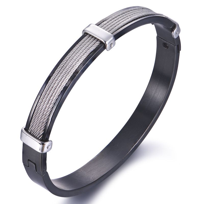 Braccialetto in acciaio inossidabile con filo semplice e creativo, nuovo stile e personalità, alla moda e in titanio._voghion.com