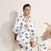 2022 New Summer Men's New Panda Ice Silk Satin Pajamas Long Sleeve Pants Set Men's Home Clothes Wholesale_voghion.com