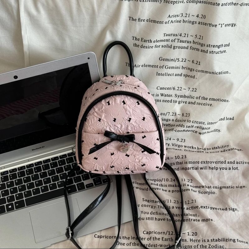 Korean Niche Design Women's 2025 Summer New Bow Large-capacity Travel Schoolbag Fashion Versatile Leisure Daily Commuting Simple_voghion.com