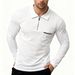 Maglietta da golf da uomo con colletto rialzato, a maniche lunghe, casual, traspirante e confortevole, in misto poliestere, per sport e uso quotidiano_voghion.com