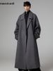 Mauroicardi Herbst Winter Übergroßen Extra Langen Warmen Grauen Wollmischungen Mantel Männer Schärpen Raglan Ärmeln Luxus Woll Mantel_voghion.com