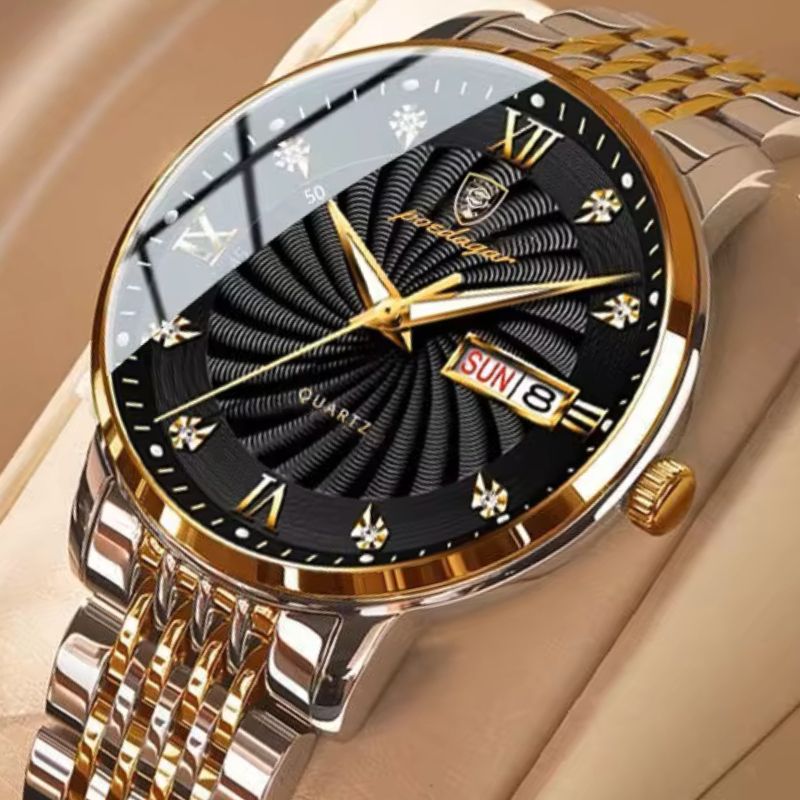 Man Watch Waterproof Luminous Date Week Men's Quartz Wristwatch Stainless Steel Fashion Sports Men Watches_voghion.com