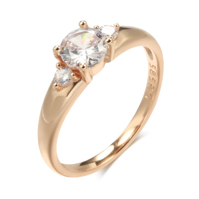 Hot Sales Dam Ring Rose Gold 585 Natural Zirconium Prov_voghion.com