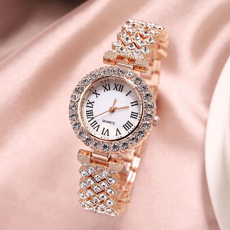 Ladies bracelet watch set diamond-studded baby's breath bracelet watch + bracelet gift set for women_voghion.com