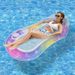 Shimmer Mermaid Tail Inflatable Lounger - Breathable Mesh Floating Bed With Pillow (Eco-Friendly PVC 180cm Quick-Dry & Portable For Pool/Beach)_voghion.com