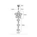 Piercing Gioielli Creativo Squisito AAA Zircone Ciondolo in Acciaio Inox a Forma di Fiore Anello per Ombelico_voghion.com