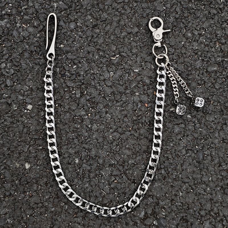 Pants Chain Jeans With Single Layer Thick Chain Disco Cool Punk Ring Decorative Waist Chain_voghion.com