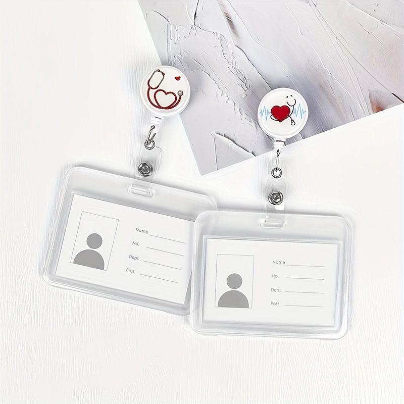 Scalable Doctor Nurse Chest Badge Clip Keychain Jewelry Work ID Easy Pull Buckle Student Card Set Pull Buckle_voghion.com