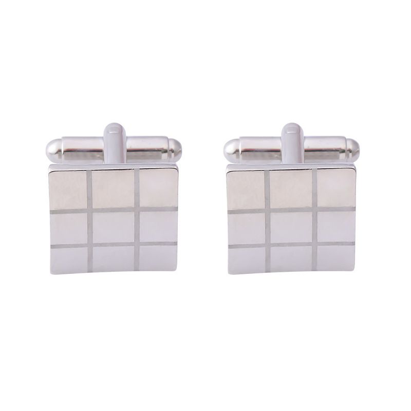 nuovi gemelli a quadri a strisce quadrate alla moda in stile francese con polsino per camicia_voghion.com