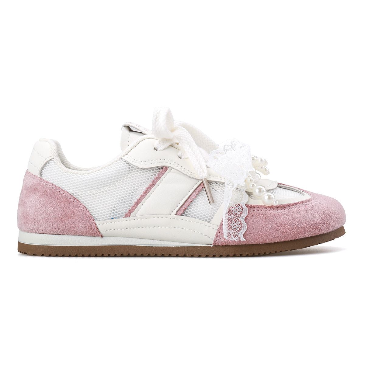 Damenschuhe, All-Match-Atmungsaktive Mesh-Schuhe, Weiche Sohlen, Keine Ermüdung Der Füße, Spitzenperlenschleifen, Dünne Schuhe Für Damen_voghion.com