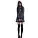 Autumn college style dark gray JK uniform jacket knitted sweater cardigan long sleeved top soft girl set_voghion.com