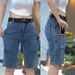 Men's Trendy Six-Pocket Denim Summer Outdoor Thin Versatile Mid-Length Cargo Shorts Loose Elastic 7_voghion.com