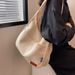 Minimalist Large Capacity Student Tote Spring New Fashion Simple Shoulder Handheld Casual Class Canvas Bag_voghion.com