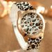 Orologio al quarzo da donna con quadrante leopardato e tendenza alla moda_voghion.com