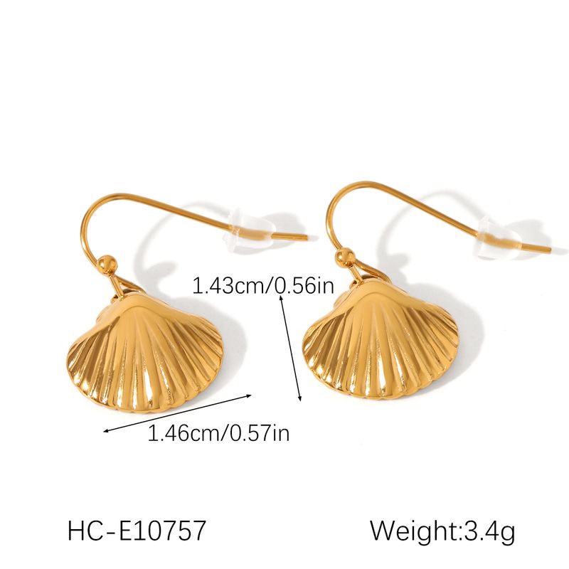 Shell Drop Ohrringe Für Frauen Edelstahl Vergoldet Earing Mode Schmuck Zubehör Geschenk_voghion.com
