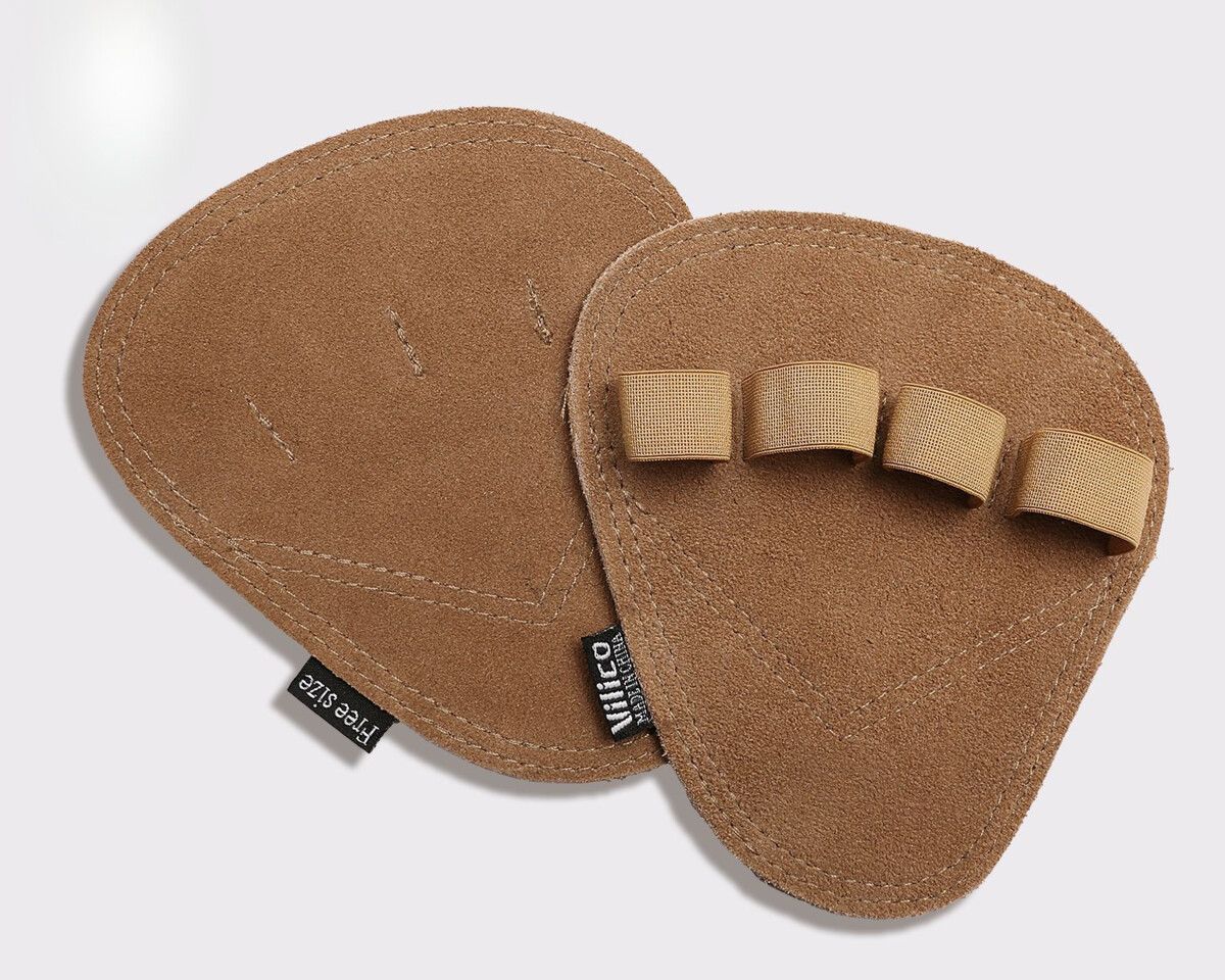 Handflächenschutz aus Rindsleder für Kreuzheben, rutschfeste Halbfingerhandschuhe, wasserdicht, verschleißfest, Gewichtheber-Werkzeug, rutschfest_voghion.com