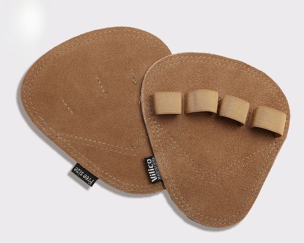 Handflächenschutz aus Rindsleder für Kreuzheben, rutschfeste Halbfingerhandschuhe, wasserdicht, verschleißfest, Gewichtheber-Werkzeug, rutschfest_voghion.com