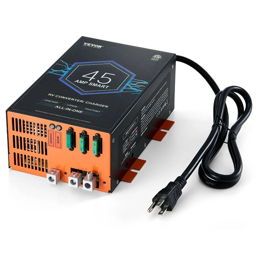 Convertitore di corrente alternata da 12 V a 110 V per batteria, caricabatteria da 45 RV._voghion.com