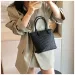 Free Shipping Designer Women's Fashion Weave Texture Handbag Bucket Casual Simple Shoulder Crossbody Portable Shopping_voghion.com