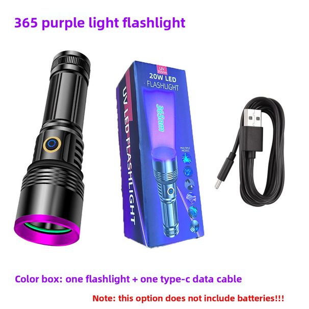 20W Light High Power 365nm Ultraviolet Lamp For Currency Verification And Identification UV Black Mirror Flashlight_voghion.com