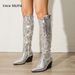 Women's Pointed Toe Over-The-Knee Boots - Chunky Block Heel & Slim Fit Design (Fall/Winter Collection)_voghion.com